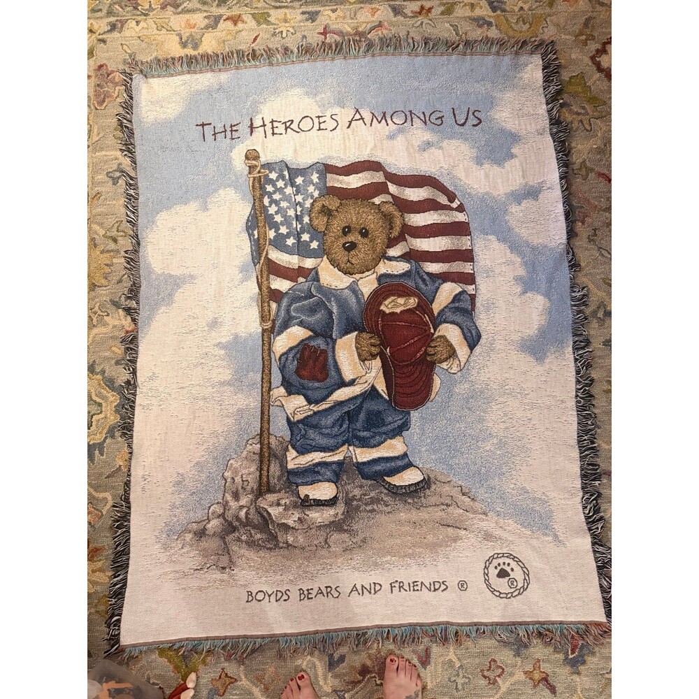 Vintage Boyds Bears & Friends Heroes Among Us Firefighter Edition 2002 Blanket
